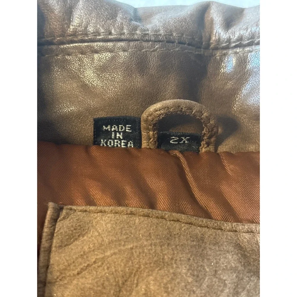 Georgetown Leather Design Bomber Jacket Mens 2X Brown Excellent Vintage Aviator